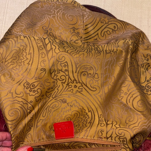 Etro Milano Rare Vintage leather hobo bag. Burgundy very soft leather. In EUC - Picture 10 of 13